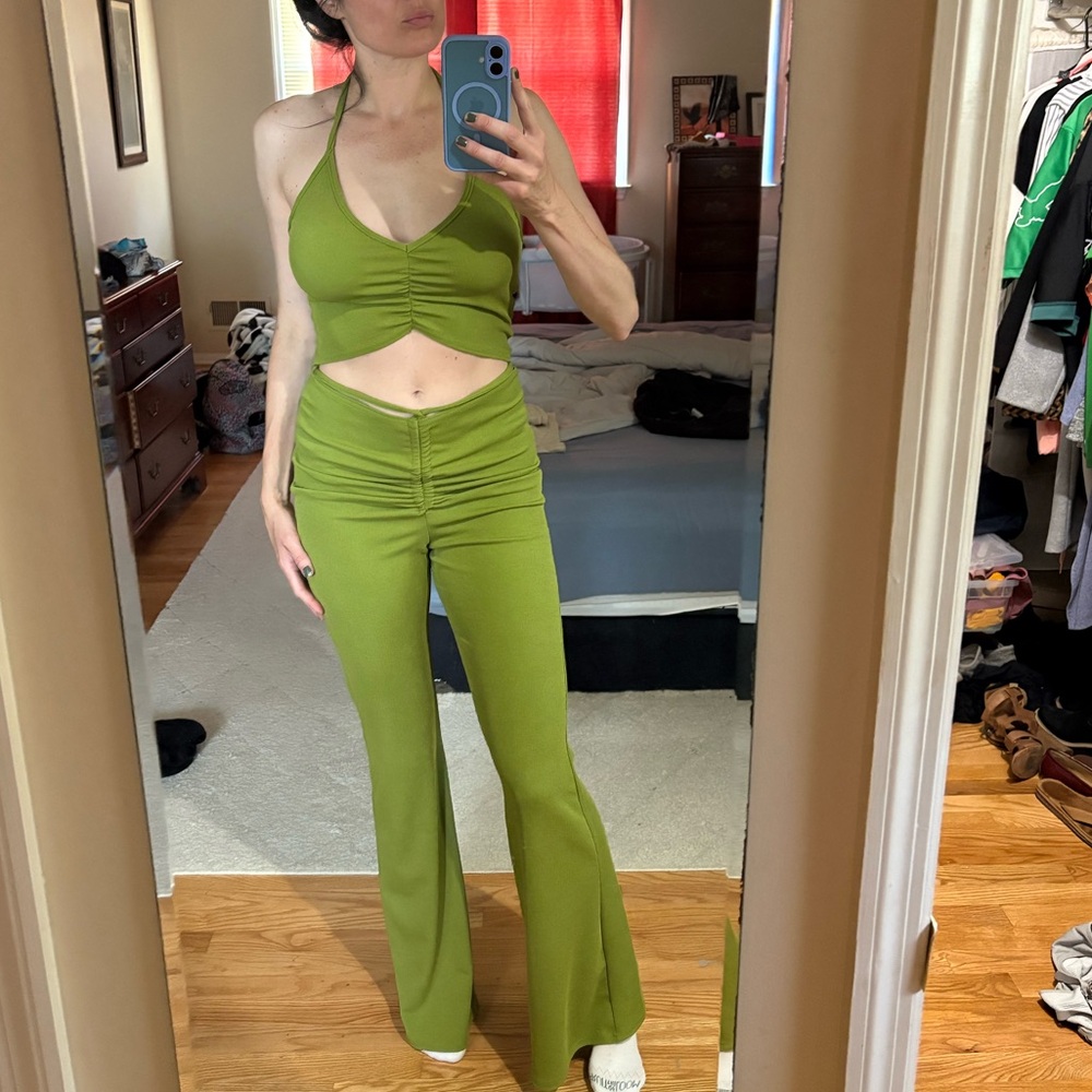 Pretty Little Thing Olive cut out jumpsuit
